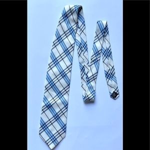 Preowned BURBERRY TIE white and blue